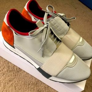 Balenciaga Race Runner; Leather, Mesh, and Suede.